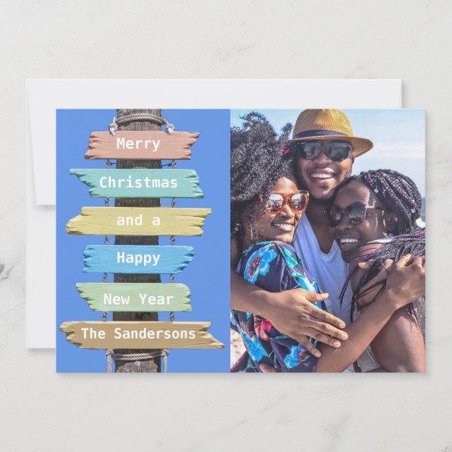 Modern Beach-fotojulkort Julkort (Framsida)