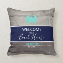 Modern Beach House Nautical Teal Blue-Personlig