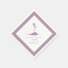 Modern Beach Island Bröllop Napkins - Violet Pappersservett