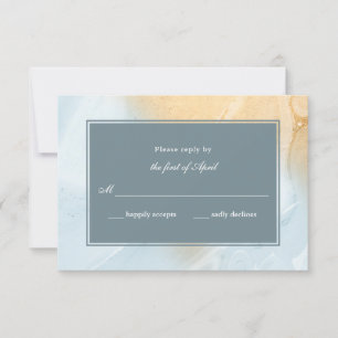 Modern Beach Sand & Ocean Bröllop Reply OSA Kort