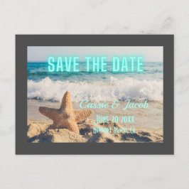 Modern Beach Scene Grått Gräns Spara datum Meddelande Vykort