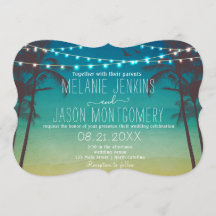 Modern Beach Tropical Handflatan Träd bröllopsinbj