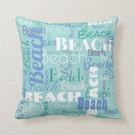 Modern Beach Typography Mönster Tropical Sea Blue Kudde