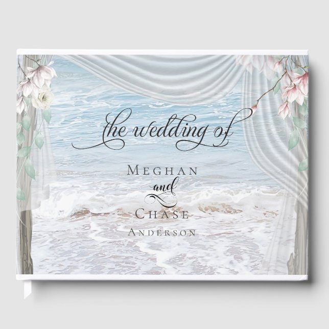 Modern Beach Vågar Driftwood Arbor Gästböcker (Framsida)