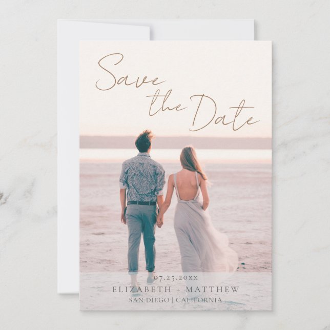Modern Beach Wedding Save the Date Inbjudningar (Framsida)