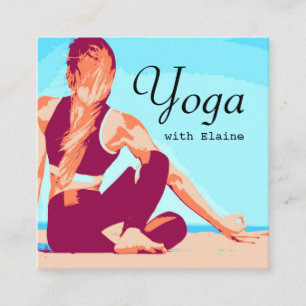 Modern Beach Yoga-instruktör för kvinnlig doft Fyrkantigt Visitkort