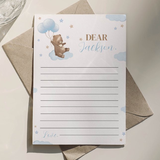 Modern Bear Birthday Time Capsule Message Card Tack Kort (Skapare uppladdad)