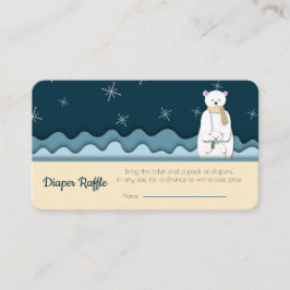 Modern Bear Gender Neutral Diaper Raffle Tilläggskort