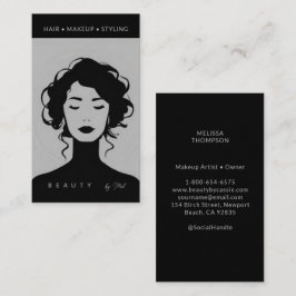 Modern Beauty Makeup Hair Nagel Black Benvit Visitkort
