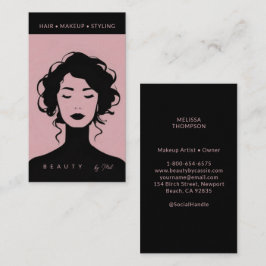 Modern Beauty Makeup Hair Nagel  Rosa Black Visitkort