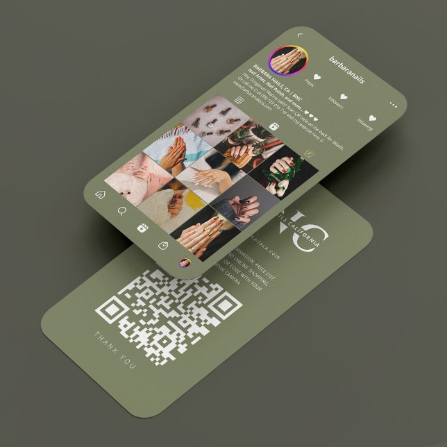 Modern Beauty Nagel Tech Stylist Sage Visitkort (Modern Beauty Nail Tech Stylist Sage Business Card
)