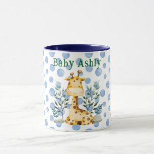 Modern Beauty Orange Giraff med Namn Kaffe Mugg