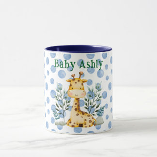 Modern Beauty Orange Giraff med Namn Kaffe Mugg