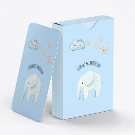 Modern Beauty Pastel Blue Elephant & Stars Kid Casinokort