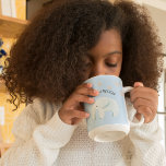 Modern Beauty Pastel Blue Elephant & Stars Kid Två-Tonad Mugg<br><div class="desc">Modern Beauty Pastel Blue Elephant & Stars Kid</div>