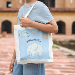 Modern Beauty Pastel Blue Elephant & Stars Kid Tygkasse