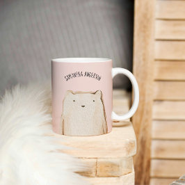Modern Beauty Pastel Rosa Bear med Namn Kaffemugg