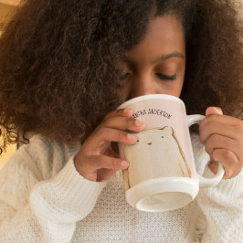 Modern Beauty Pastel Rosa Bear med Namn Två-Tonad Mugg