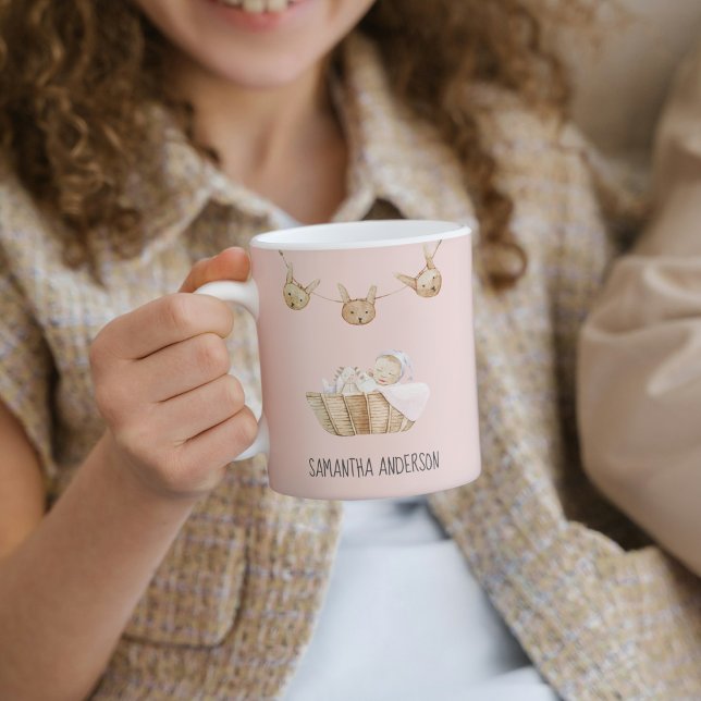 Modern Beauty Pastel Rosa Kid Namn Kaffemugg (Skapare uppladdad)
