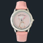 Modern Beauty Pastel Rosa Nalle med Namn Armbandsur<br><div class="desc">Modern Beauty Pastel Rosa Nalle med Namn</div>