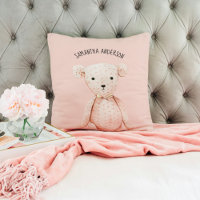 Modern Beauty Pastel Rosa Nalle med Namn