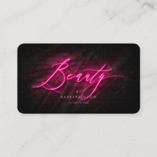Modern Beauty Salon Cosmetolog Shock rosa Neon Visitkort