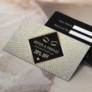 Modern Beauty Salon SPA Silver Glitter Rabattkort
