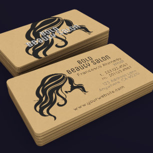 Modern Beauty Salon Stylist Kraft Papper Minimalis Visitkort