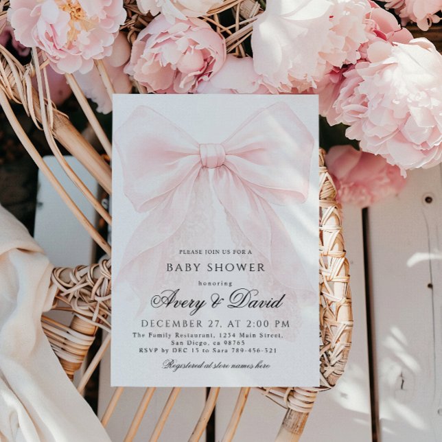 Modern Bebisdopp för Flickor med Rosa Slinga  Inbjudningar (Skapare uppladdad)