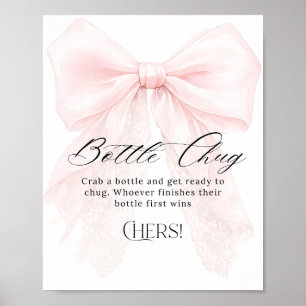 Modern Bebisdopp med Rosa Band Flickas Flask-chugg Poster