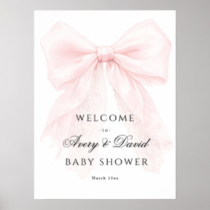Modern Bebisdusch för Flickor med Rosa Slinga Poster