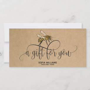 Modern Bee Honeybee Honeybee Honungsgift-kort