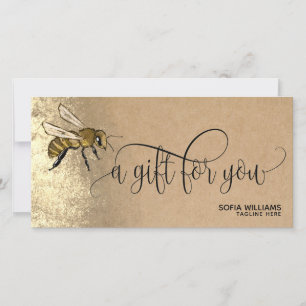 Modern Bee Honeybee Honeybee Honungsgift-kort