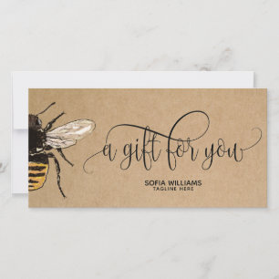Modern Bee Honeybee Honeybee Honungsgift-kort