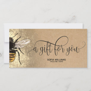 Modern Bee Honeybee Honeybee Honungsgift-kort