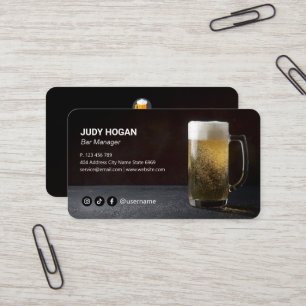 Modern Beer-affär Avslappnad Black Business Visitkort