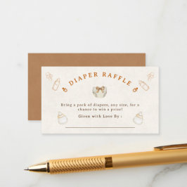 Modern Beer Diaper Raffle Baby Shower Tilläggskort