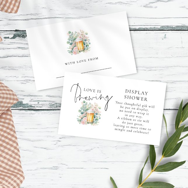 Modern Beer Love Brewing Display Bridal Shower Tilläggskort (Front and back view)