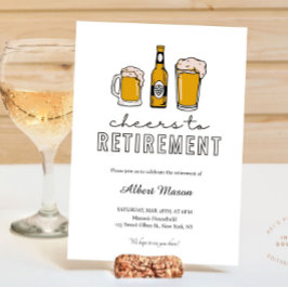 Modern Beer Skål för pensionsfesten Inbjudningar