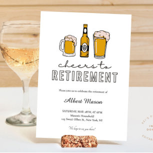 Modern Beer Skål för pensionsfesten Inbjudningar