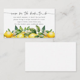 Modern begäran om recept för citrus Bridal Shower Tilläggskort