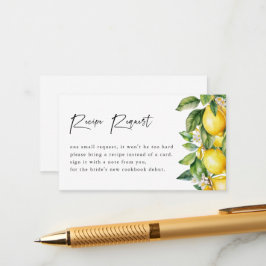 Modern begäran om recept för citrus Bridal Shower Tilläggskort
