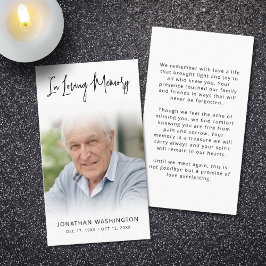 Modern begravning i fotobönekort för flytande minn visitkort