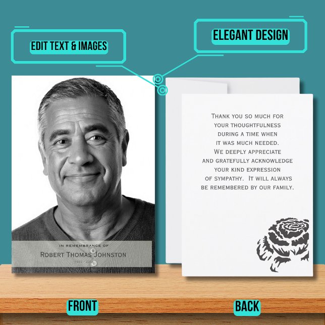 Modern begravningssympati tack kort (Please enjoy our design and see the others in the collection.)