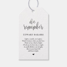 Modern, begravningstjänst, Märkre för minnesljus