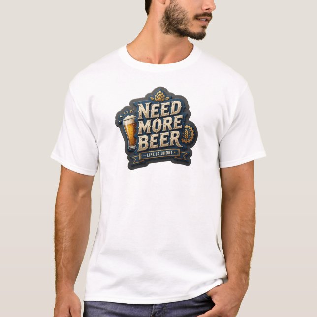 Modern BEHÖVER MER ÖL 3D Text Konst T Shirt (Framsida)