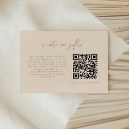 Modern Beige A Notis Om Gåvor QR-kod Tilläggskort