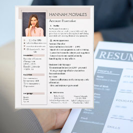 Modern Beige Aesthetic Photo Resume Brevhuvud