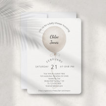 Modern Beige Balloon Baby Shower