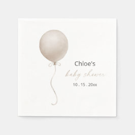 Modern Beige Balloon Boho Baby Shower Pappersservett